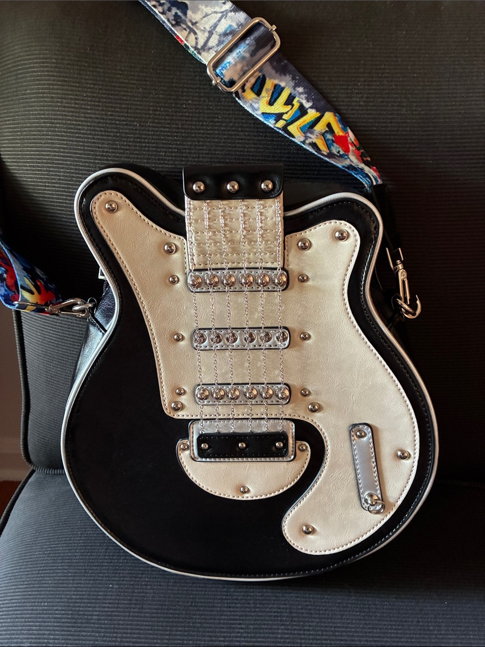 Guitar-Shaped Crossbody Bag - Women's Novelty Purse